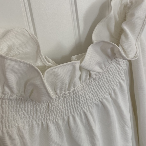 White off the shoulder marguerite blouse with ruffle - Picture 3 of 4